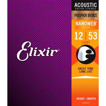 ELIXIR Strings Phosphor Bronze Ultra-Thin NANOWEB 12-53 LIGHT