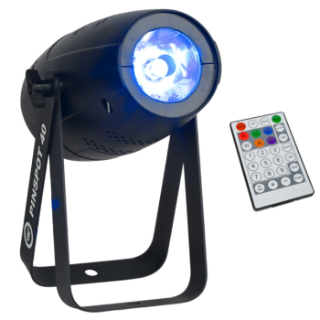 LIGHT4ME PINSPOT 40 Reflektor Sceniczny 40W RGBW SMD5060 LED Pilot Bezprzewodowy 2x Uchwyt Montażowy