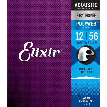 ELIXIR Strings 80/20 Bronze Ultra-Thin POLYWEB 12-56 LIGHT/MEDIUM