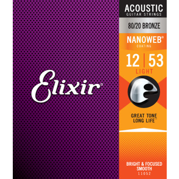 ELIXIR Strings 80/20 Bronze Ultra-Thin NANOWEB 12-53 LIGHT