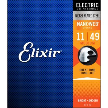 Elixir Nanoweb (11-49) Medium - struny do gitary elektrycznej